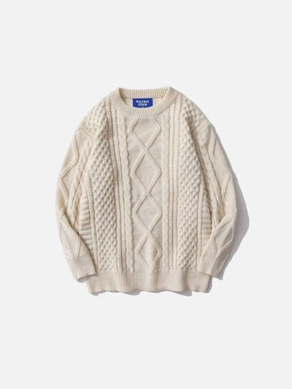 AELFRIC EDEN RETRO 90S CABLE KNIT SWEATER SIZE L NWT